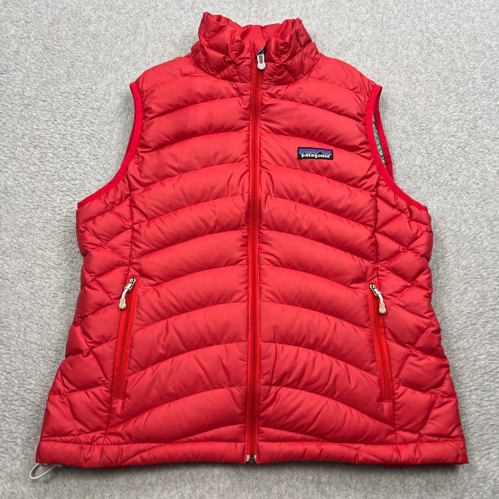 Patagonia Down Sweater Vest Womens Medium Red Full Zip Insulated Puffer 84627